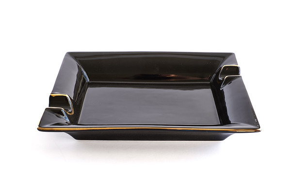 2 Stay Black Porcelain Ashtray